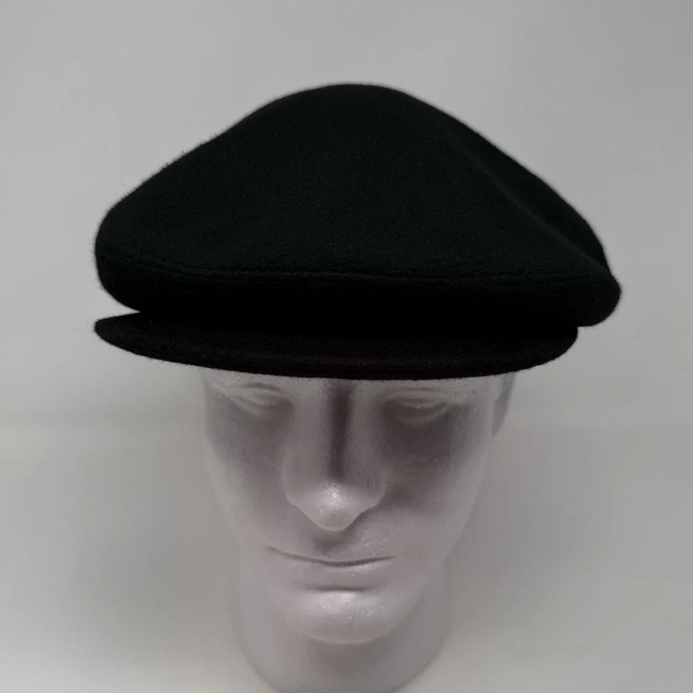 Brooks Brothers Newsboy Cap Size Large Black 100% Cashmere Cabbie Hat Made Italy